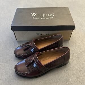 NWB GH Bass & Co Weejuns Mens 8 Loafers Leather Tassels Burgundy Wine Shoes